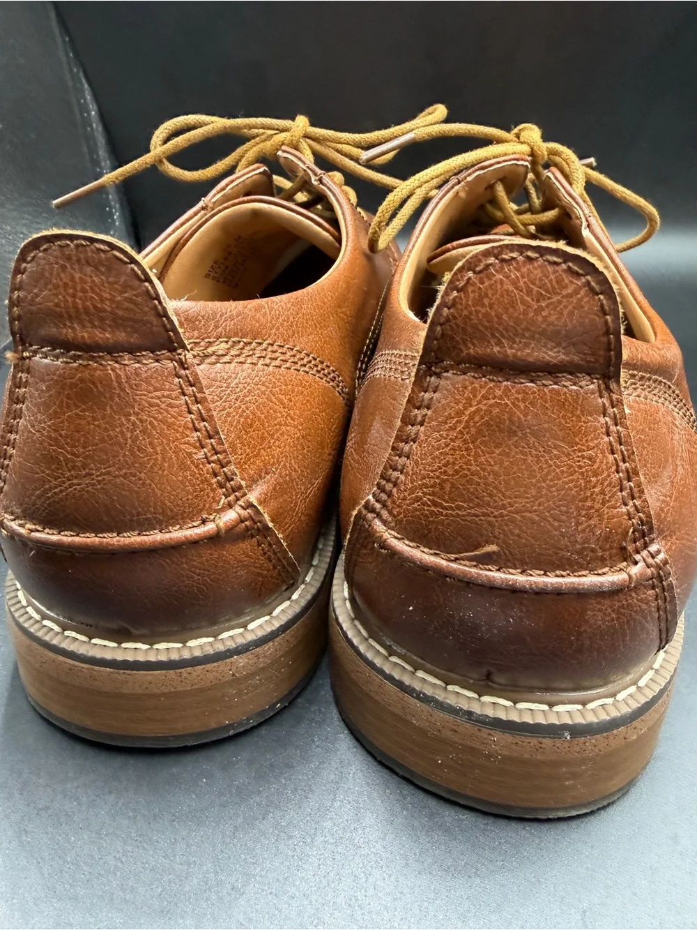 Robert David Men's Brown Leather Lace-Up Dress Shoes